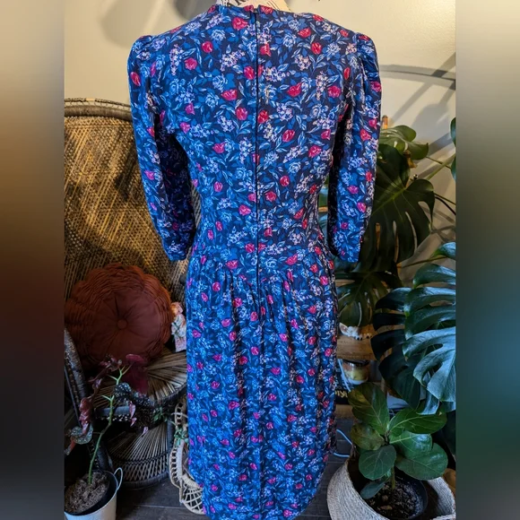 Vintage Karin Stevens Petites Floral Cottagecore Prairie Dress Size 6 - Picture 6 of 9